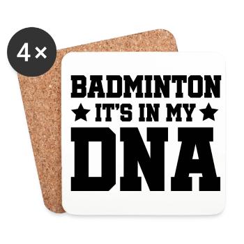 Badminton It's In My DNA Shuttlecock Badminton Pla - Untersetzer (4er-Set) - Weiß - Vorne