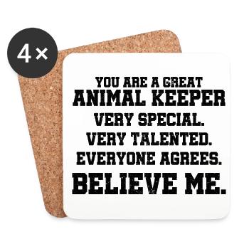 You Are A Great Animal Keeper Very Special Zoo Kee - Untersetzer (4er-Set) - Weiß - Vorne