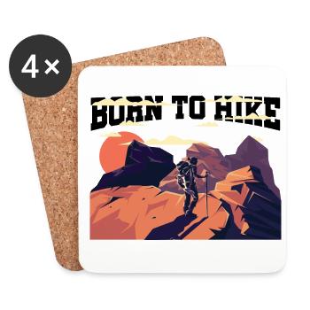 Born To Hike Trekking Mountaineering Hiking Hiker - Untersetzer (4er-Set) - Weiß - Vorne