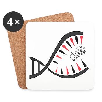 Backgammon DNA Piranha – Unique - Coasters (set of 4) - white - Front
