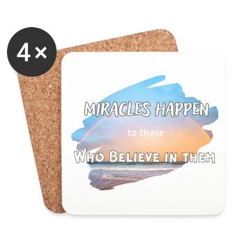Miracles Happen - Untersetzer (4er-Set) - Weiß - Vorne