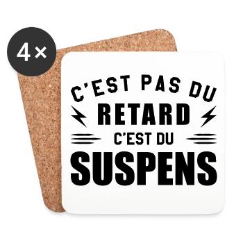 C'est Pas Du Retard C'est Du Suspens - Dessous de verre (lot de 4) - blanc - Devant