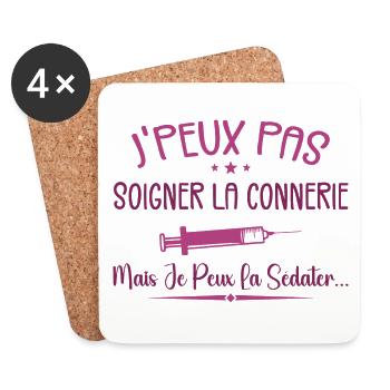 Cool Quotes for Awesome Nurse - Coasters (set of 4) - white - Front