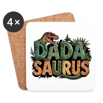 Dinosaurier Papa Saurus Geschenk Papa - Untersetzer (4er-Set) - Weiß - Vorne
