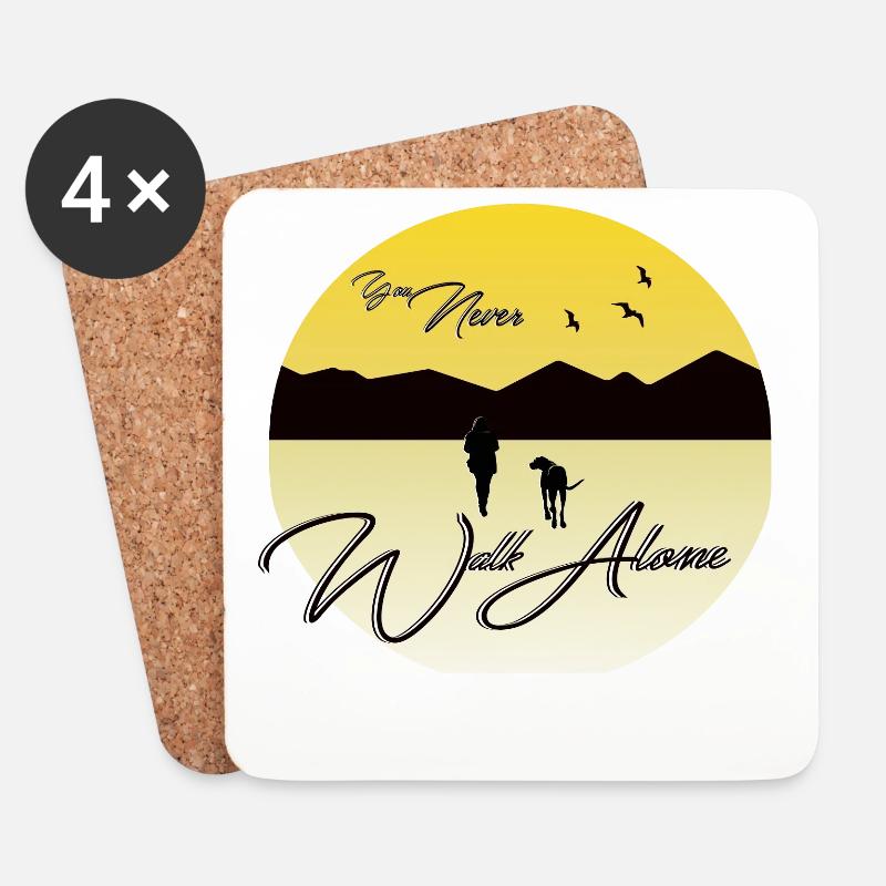 You Never Walk Alone Dog Hund - Untersetzer (4er-Set) - Weiß
