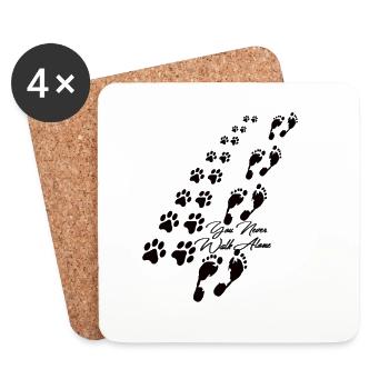 You never walk alone Hund - Untersetzer (4er-Set) - Weiß - Vorne