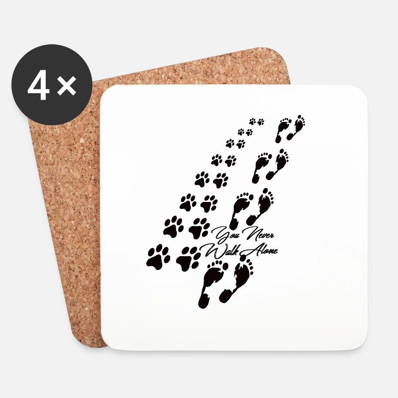You never walk alone Hund - Untersetzer (4er-Set) - Weiß