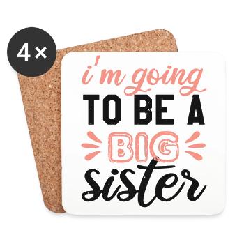 I'm going to be a big sister - Coasters (set of 4) - white - Front