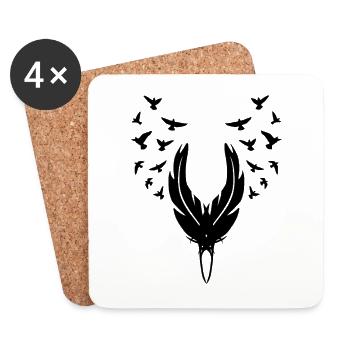 Abstract bird - Coasters (set of 4) - white - Front