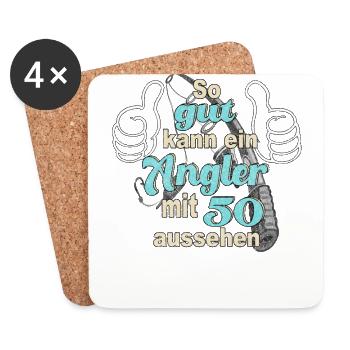 So gut kann ein Angler mit 50 aussehen Geschenk - Untersetzer (4er-Set) - Weiß - Vorne