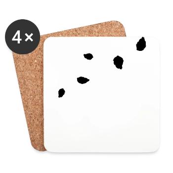 Minimalist leaves that blow in the wind Black - Coasters (set of 4) - white - Front