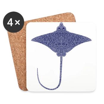 Rochen – Eleganter Schwimmer der Meere - Untersetzer (4er-Set) - Weiß - Vorne