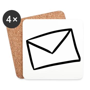Brief Briefumschlag Post Mail letter envelope - Untersetzer (4er-Set) - Weiß - Vorne