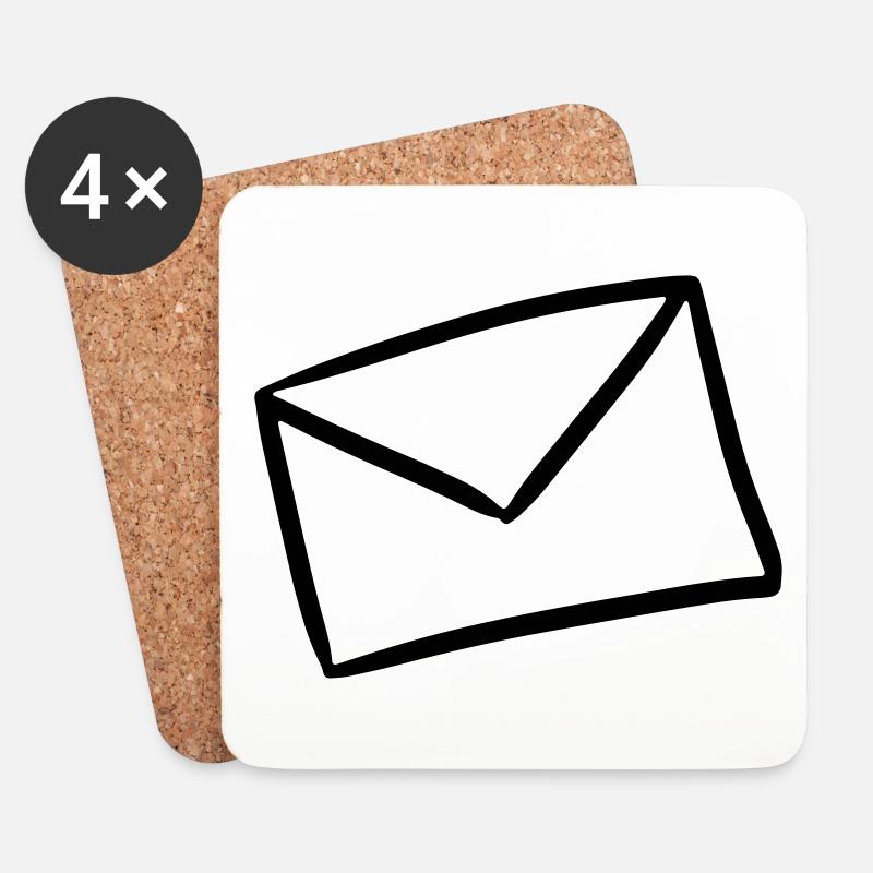 Brief Briefumschlag Post Mail letter envelope - Untersetzer (4er-Set) - Weiß