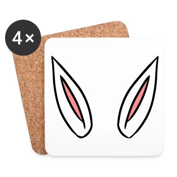ears gift idea rabbit ears - Coasters (set of 4) - white - Front
