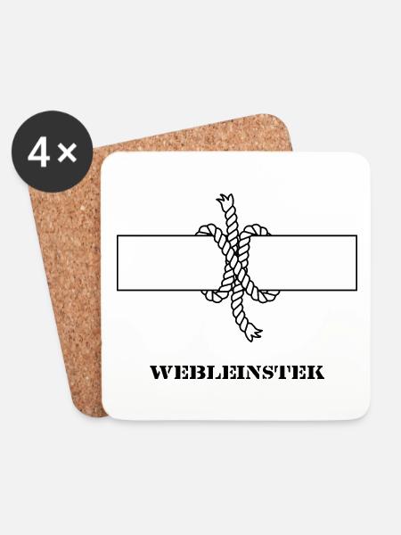 Segelknoten Seemannsknoten Webleinstek hell - Untersetzer (4er-Set) - Weiß