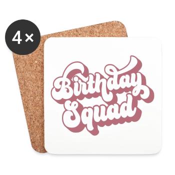 Birthday Squad Matching Gruppe Geburtstagsfeier Geschenk - Untersetzer (4er-Set) - Weiß - Vorne