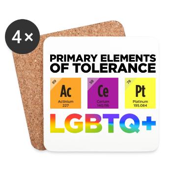 Primary Elements Of Tolerance Lgbtq Bisexual Lesbi - Untersetzer (4er-Set) - Weiß - Vorne