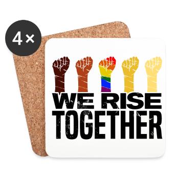 We Rise Together Bisexual Gay Trans Queer Lgbtq Ra - Untersetzer (4er-Set) - Weiß - Vorne