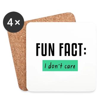 Fun Fact: I don't care - Coasters (set of 4) - white - Front