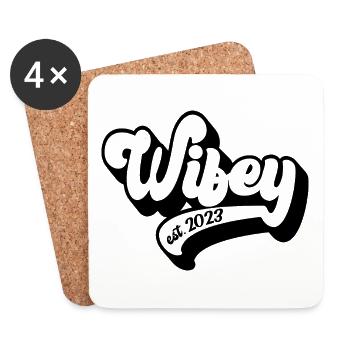 Wifey Est. 2023 Fiançailles Douche nuptiale Mariage - Dessous de verre (lot de 4) - blanc - Devant