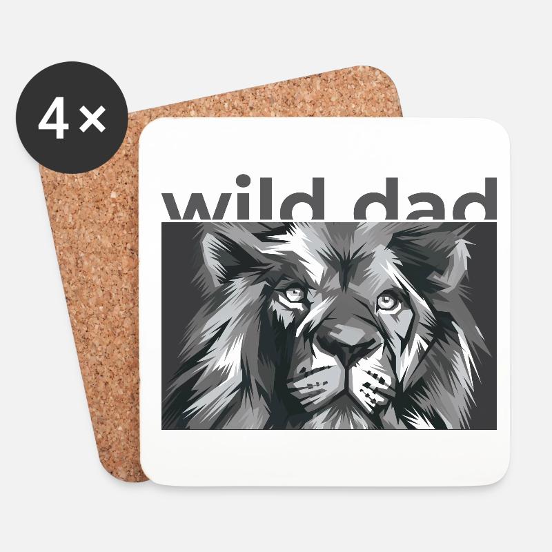 Wilder Vater - Untersetzer (4er-Set) - Weiß