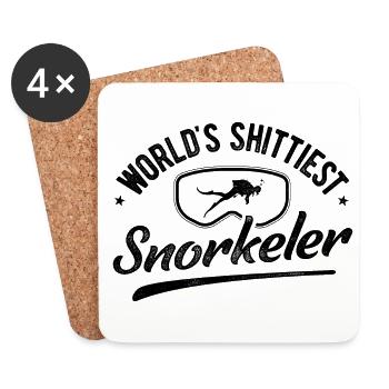 World's Shittiest Snorkeler Scuba Diver Diving Sno - Untersetzer (4er-Set) - Weiß - Vorne