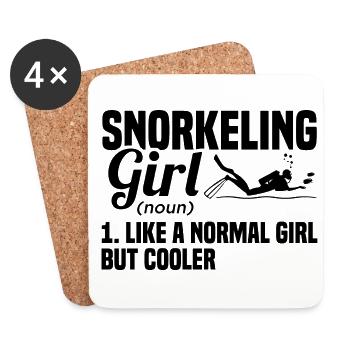 Snorkeling Girl Noun Definition Diver Scuba Diving - Untersetzer (4er-Set) - Weiß - Vorne