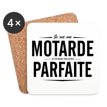 je suis motarde et c est mieux qu etre parfaite - Dessous de verre (lot de 4) - blanc - Devant
