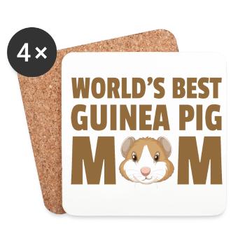 World's Best Guinea Pig Mom Guinea Pig Owner Pet C - Untersetzer (4er-Set) - Weiß - Vorne