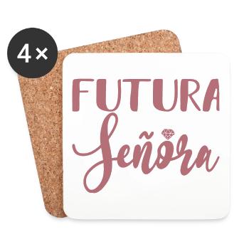 Futura Señora Engagement Bridal Shower Wedding - Coasters (set of 4) - white - Front