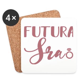 Futura Sra. Engagement Party Bridal Shower Wedding - Coasters (set of 4) - white - Front
