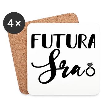 Futura Sra. Engagement Party Bridal Shower Wedding - Coasters (set of 4) - white - Front