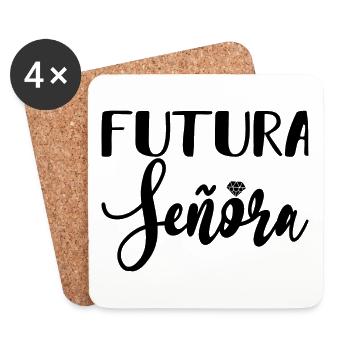 Futura Señora Engagement Bridal Shower Wedding - Coasters (set of 4) - white - Front