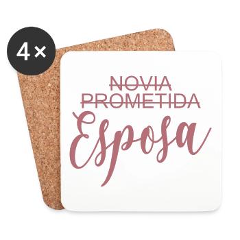 Novia Prometida Esposa Bridal Shower Wedding Gift - Coasters (set of 4) - white - Front