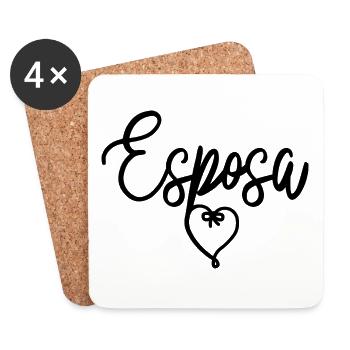 Esposa Cute Wife To Be Bride Couple Wedding Gift - Coasters (set of 4) - white - Front