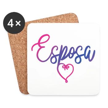 Esposa Cute Wife To Be Bride Couple Wedding Gift - Coasters (set of 4) - white - Front