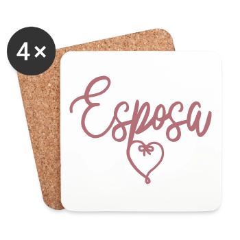 Esposa Cute Wife To Be Bride Couple Wedding Gift - Coasters (set of 4) - white - Front