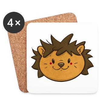 vintage hedgehog head - Coasters (set of 4) - white - Front