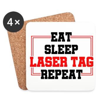 Eat Sleep Laser Tag Repeat Lasertag Player Laserga - Untersetzer (4er-Set) - Weiß - Vorne