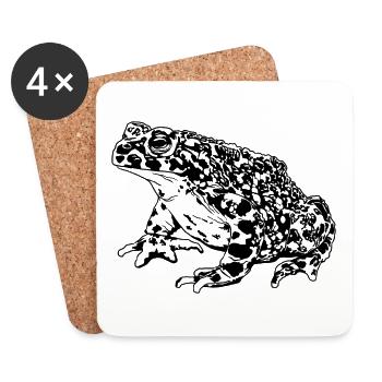 Krötenfrosch Grafik Aquatische Amphibienfrosch Liebhaber - Untersetzer (4er-Set) - Weiß - Vorne