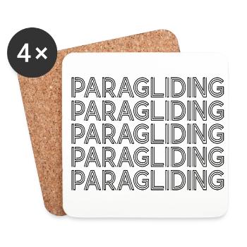 Retro Graphic Paragliding Paraglider Parachute Sky - Untersetzer (4er-Set) - Weiß - Vorne