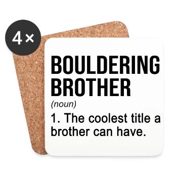 Bouldering Brother Noun Definition Boulder Rock Cl - Untersetzer (4er-Set) - Weiß - Vorne