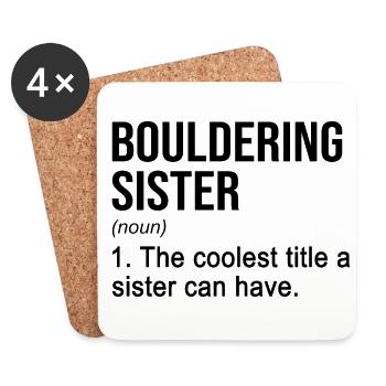 Bouldering Sister Noun Definition Boulder Rock Cli - Untersetzer (4er-Set) - Weiß - Vorne