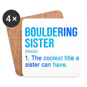Bouldering Sister Noun Definition Boulder Rock Cli - Untersetzer (4er-Set) - Weiß - Vorne