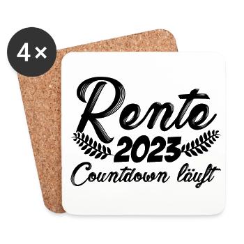 Rente 2023 Countdown Läuft Rentner Ruhestand Pensi - Untersetzer (4er-Set) - Weiß - Vorne