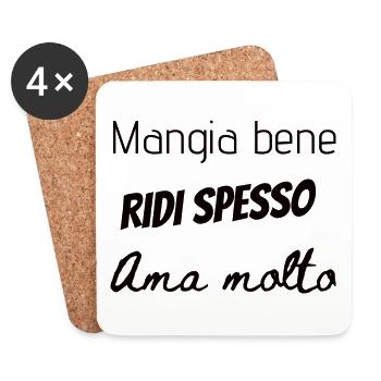 Cadeau fan Italie - Dessous de verre (lot de 4) - blanc - Devant