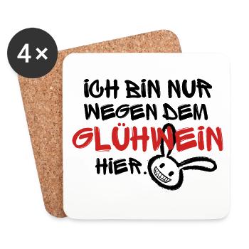 Der Glühweinhase (1) - Untersetzer (4er-Set) - Weiß - Vorne