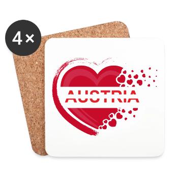 Autriche Amour - Dessous de verre (lot de 4) - blanc - Devant