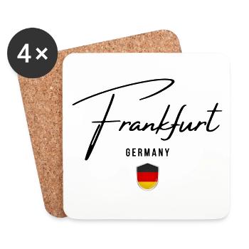 Ich liebe Frankfurt, deutscher Stolz - Untersetzer (4er-Set) - Weiß - Vorne